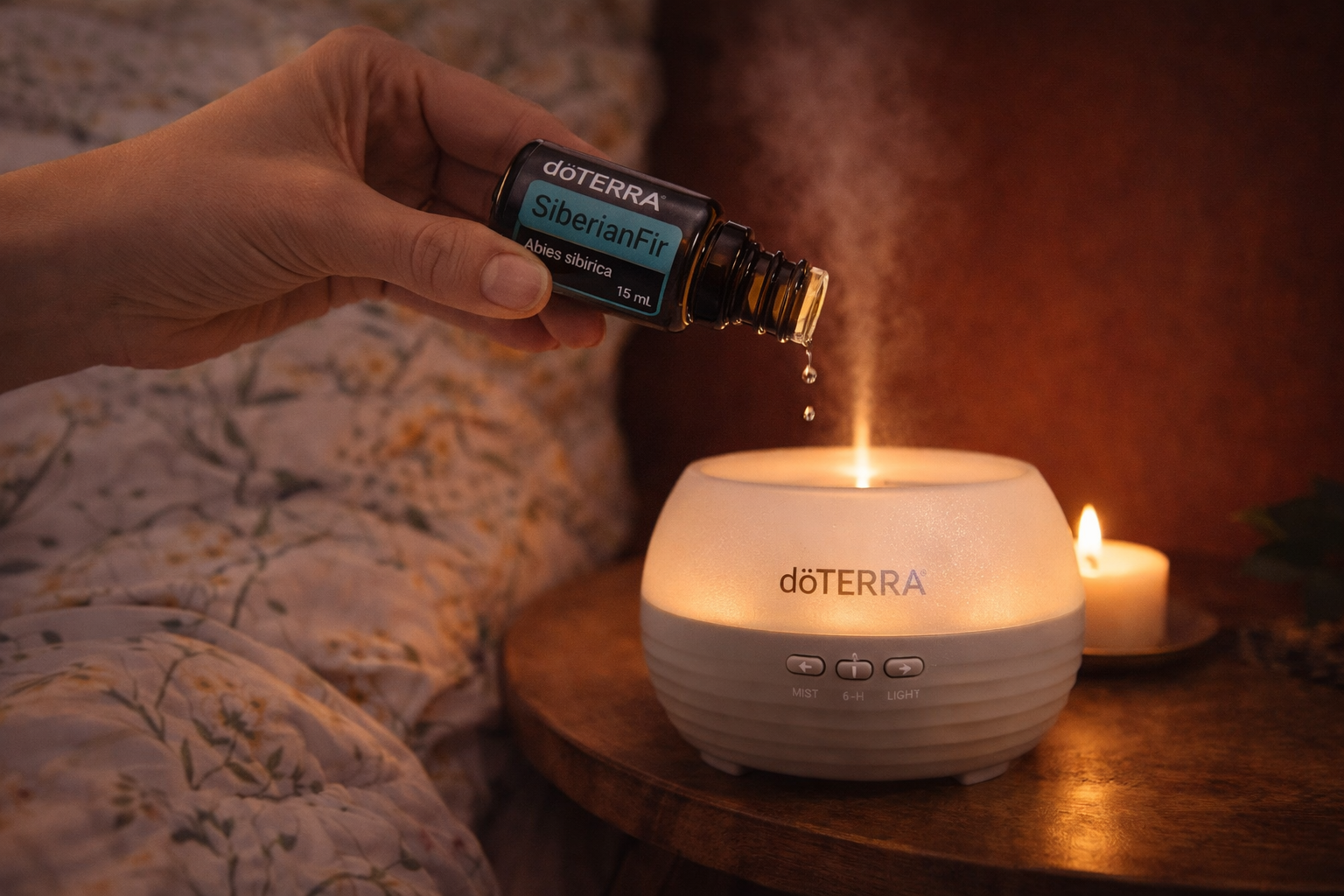Aromatherapie mit Siberian Fir im Diffuser – beruhigendes Abendritual für Entspannung und Erdung