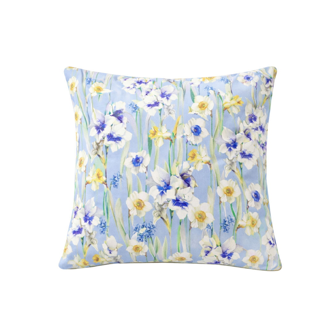 Mako-Satin Kissenbezug 40x40 cm Amabel mit Narzissen-Design – Bettwäsche in Deutschland produziert