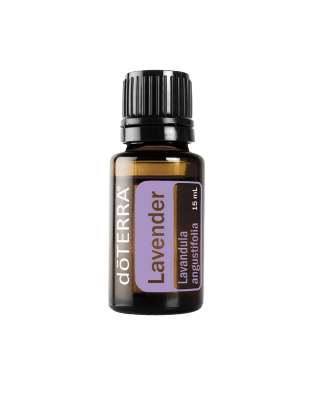 Fläschchen Moon Serenity Lavendel (dōTERRA, 15 ml) auf hellem Hintergrund – gut lesbares Etikett.