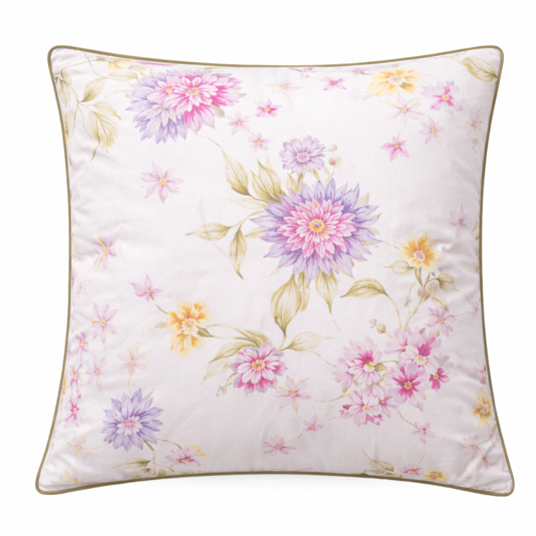 Dekokissen Delia 80x80 cm aus Mako-Satin – hochwertiger floraler Kissenbezug
