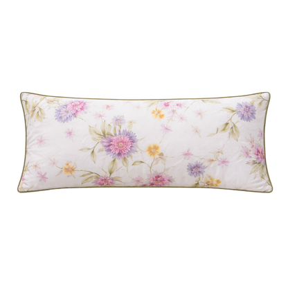 Kissenbezug Delia aus Mako-Satin 40x80 cm – florales Design mit Reißverschluss