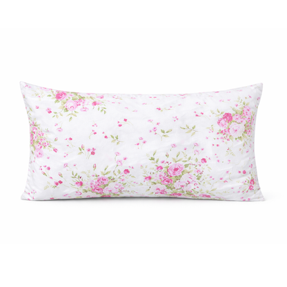 Rechteckiger Kissenbezug Rosalyn 40x80 cm aus hochwertigem Mako-Satin mit floralem Blumenmuster