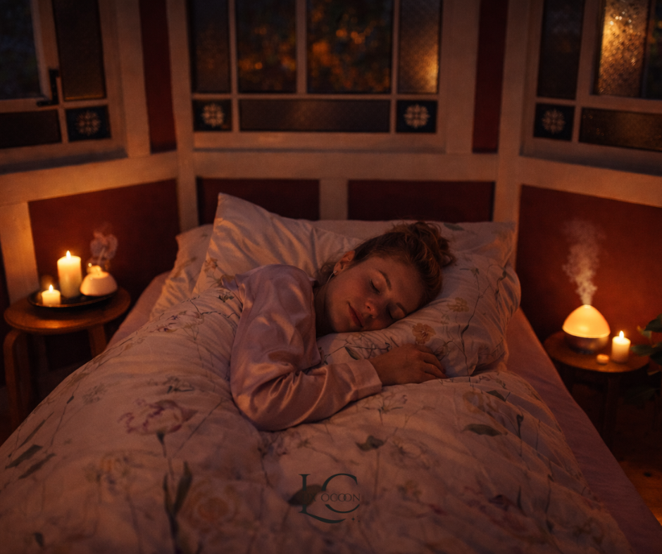 Sanfte Mako Satin Bettwäsche auf der Haut – klimaregulierend, atmungsaktiv und natürlich von LuxCocoon