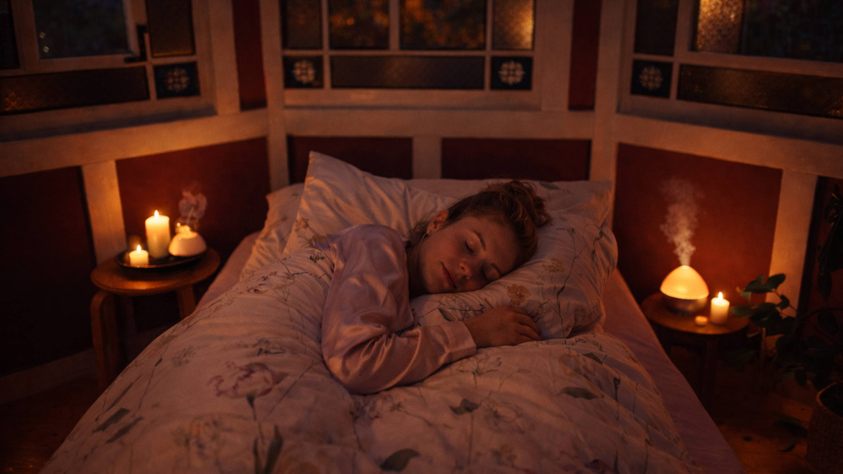 LuxCocoon Abendritual mit Bettwäsche, Kerzenlicht und ruhiger Atmosphäre