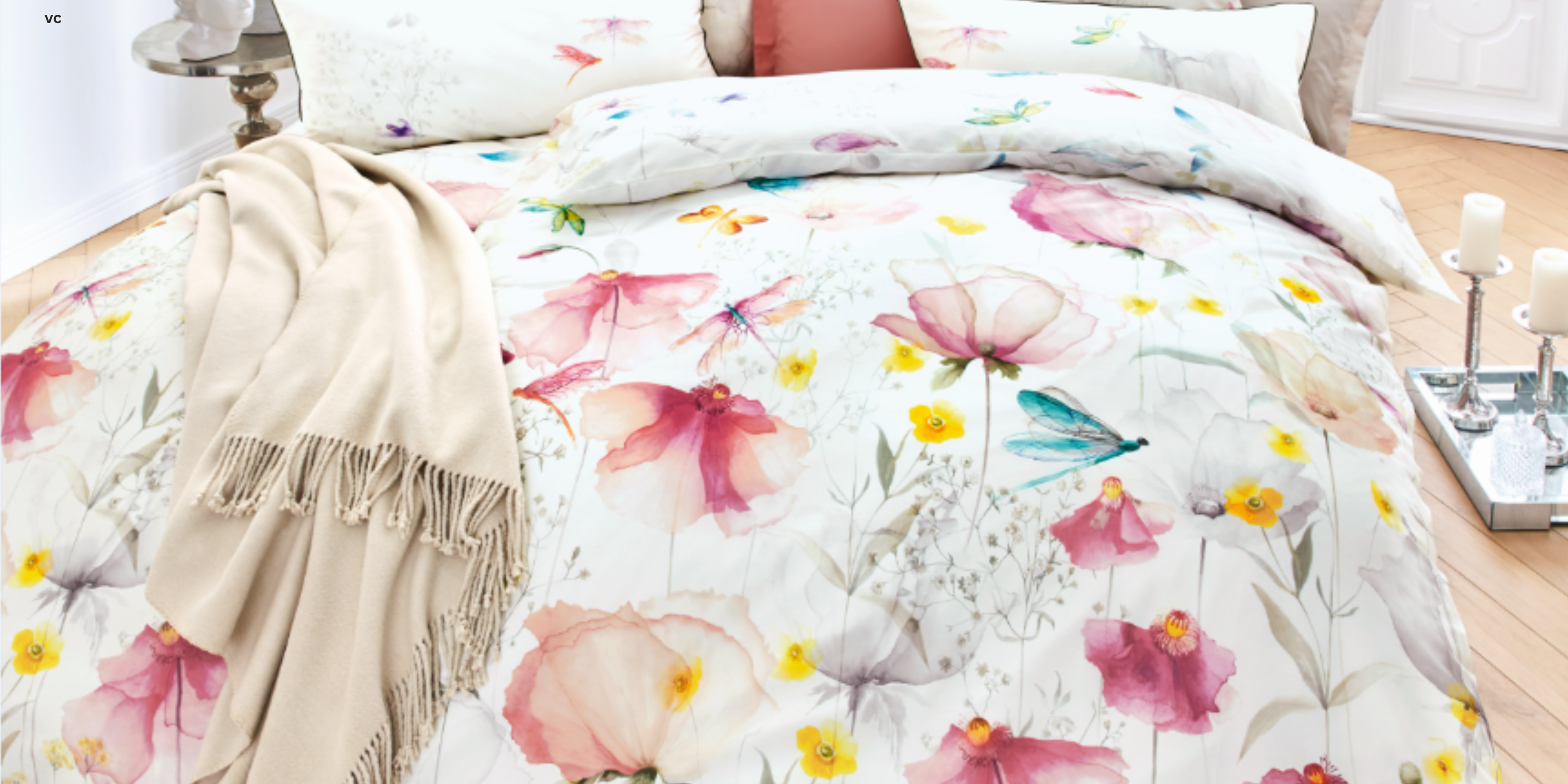 Florale Mako Satin Bettwäsche in 135x200 von LuxCocoon – seidig weich, hochwertig und in Deutschland gefertigt