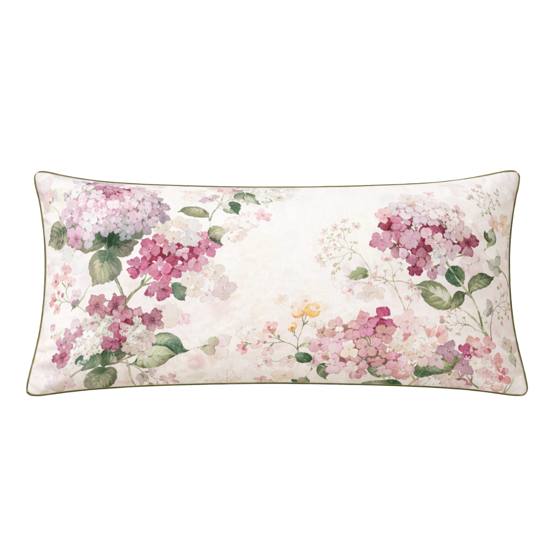 Mako Satin Kissenbezug Bellagio 40x80 cm – florales Premiumdesign, seidig weich, in Deutschland produziert
